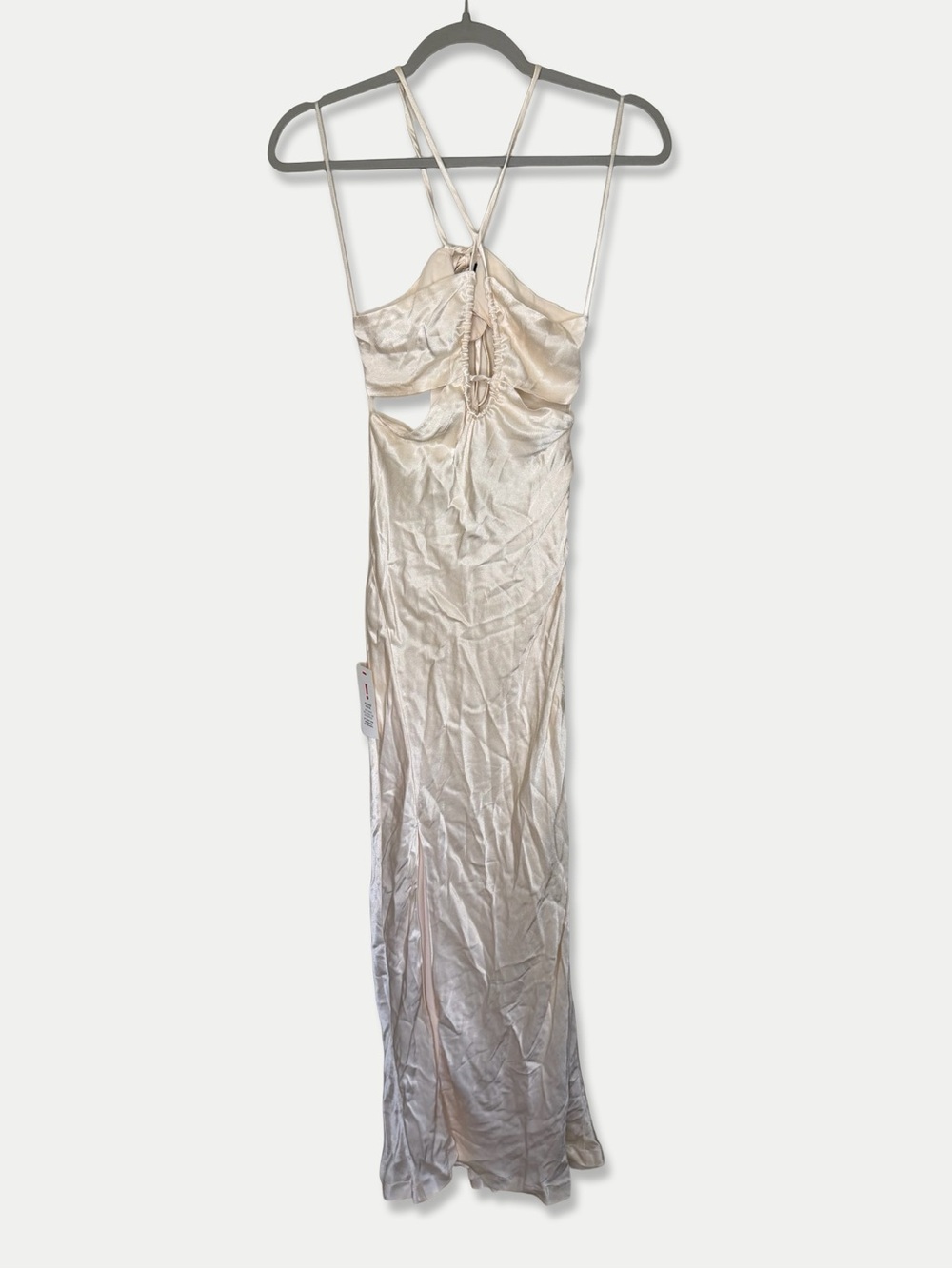 NWT Bardot Daring Satin Midi Dress Size S (4) Ivory Cream
